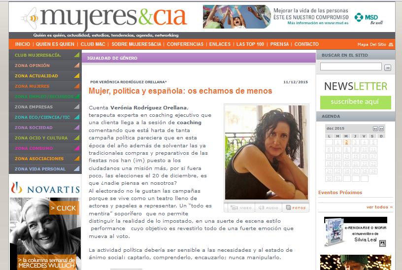 MUJERES & CIA: Mujer, política y española: os echamos de menos 