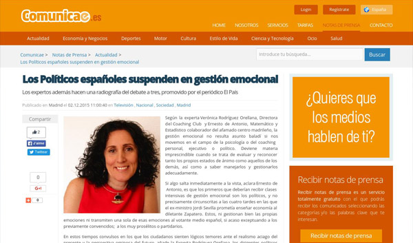 COMUNICAE: Los Políticos españoles suspenden en gestión emocional 