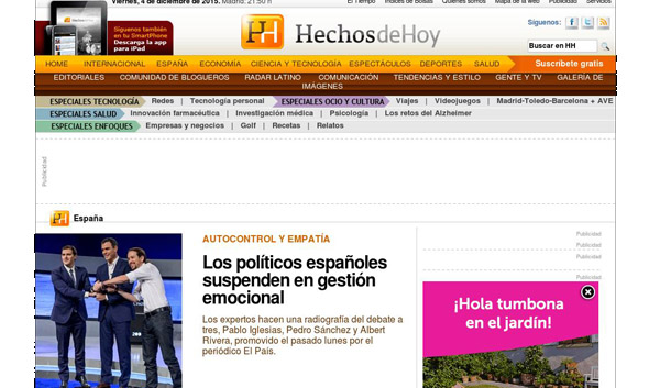 HECHOS HOY: Los políticos españoles suspenden en gestión emocional 