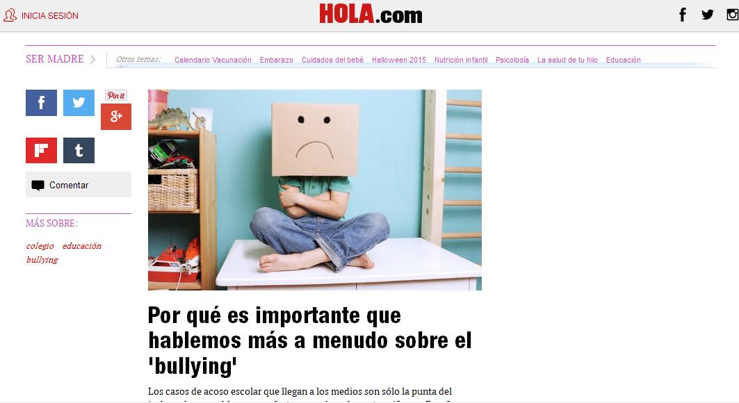 HOLA: Por qué es importante que hablemos más a menudo sobre el 'bullying'