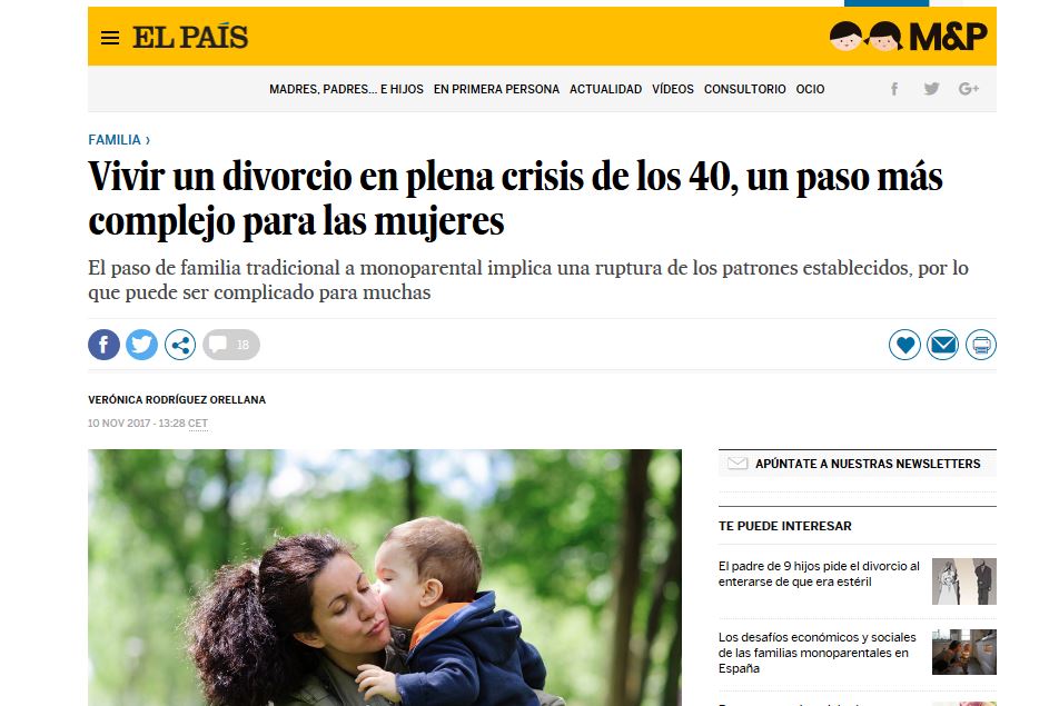 EL PAÍS: Vivir un divorcio en plena crisis de los 40, un paso más complejo para las mujeres